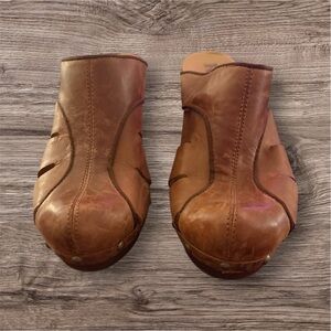 Kork-Ease Brown Leather Mules